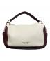 Kate Spade（ケイトスペード）の古着「スムーシュ カラーブロック ペブルド レザー クロスボディー バッグ」｜ホワイト×ボルドー
