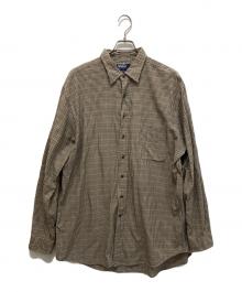 POLO RALPH LAUREN（ポロ・ラルフローレン）の古着「90S シルクコットン ギンガムチェックシャツ」｜ブラウン