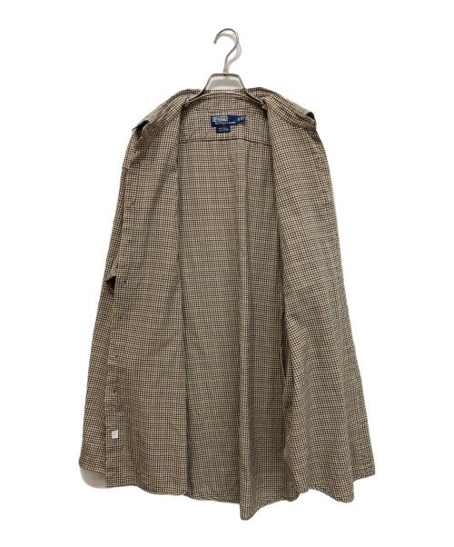 POLO RALPH LAUREN（ポロ・ラルフローレン）POLO RALPH LAUREN (ポロ・ラルフローレン) 90S シルクコットン ギンガムチェックシャツ ブラウン サイズ: XLT TALLの古着・服飾アイテム