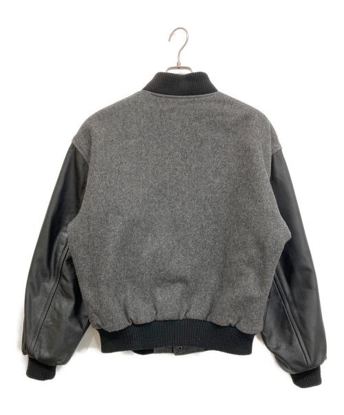 MV SPORT（エムブイスポーツ）MV SPORT (エムブイスポーツ) 90S 袖レザースタジャン グレー×ブラック サイズ:Mの古着・服飾アイテム