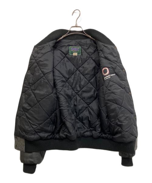 MV SPORT（エムブイスポーツ）MV SPORT (エムブイスポーツ) 90S 袖レザースタジャン グレー×ブラック サイズ:Mの古着・服飾アイテム