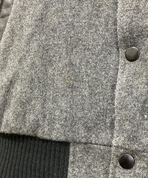 MV SPORT（エムブイスポーツ）MV SPORT (エムブイスポーツ) 90S 袖レザースタジャン グレー×ブラック サイズ:Mの古着・服飾アイテム