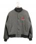 MV SPORT（エムブイスポーツ）の古着「90S 袖レザースタジャン」｜グレー×ブラック