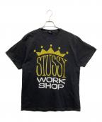 stussy×OUR LEGACYステューシー×アワーレガシー）の古着「KING SIZE PIGMENT DYED TEE コラボプリントT」｜ブラック