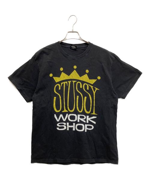 stussy（ステューシー）stussy (ステューシー) OUR LEGACY (アワーレガシー) KING SIZE PIGMENT DYED TEE コラボプリントT ブラック サイズ:Mの古着・服飾アイテム