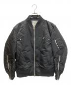 sacaiサカイ）の古着「レザードッキング MA-1ジャケット」｜ブラック