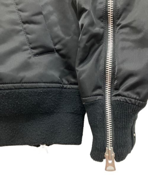sacai（サカイ）sacai (サカイ) レザードッキング MA-1ジャケット ブラック サイズ:2の古着・服飾アイテム