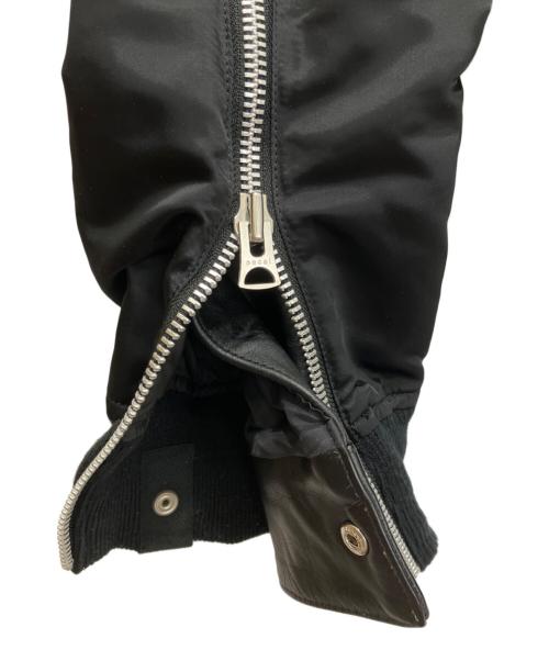 sacai（サカイ）sacai (サカイ) レザードッキング MA-1ジャケット ブラック サイズ:2の古着・服飾アイテム