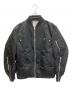 sacai（サカイ）の古着「レザードッキング MA-1ジャケット」｜ブラック