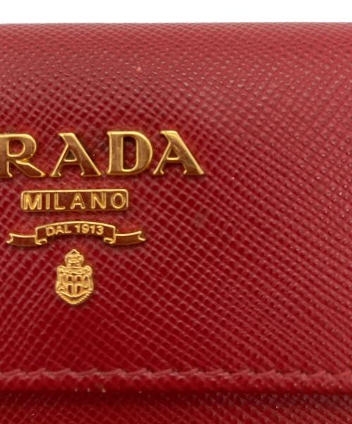 PRADA（プラダ）PRADA (プラダ) サフィアーノレザー カードケース レッドの古着・服飾アイテム