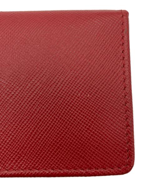 PRADA（プラダ）PRADA (プラダ) サフィアーノレザー カードケース レッドの古着・服飾アイテム