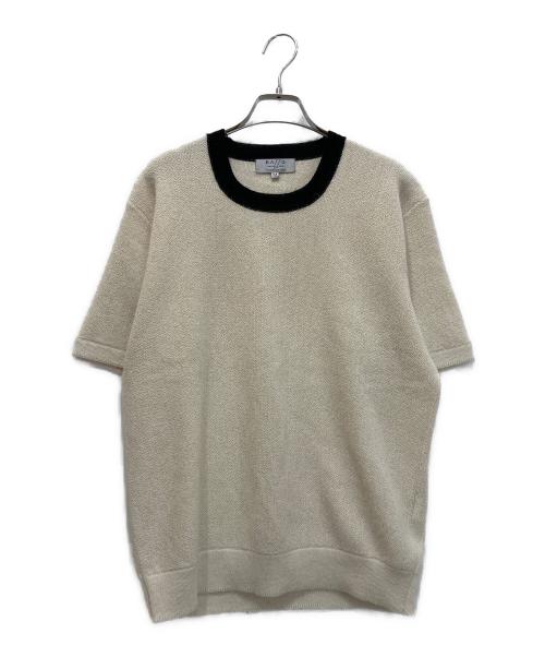RAffa MOLINA（ラファモリーナ）RAffa MOLINA (ラファモリーナ) 別注パイピング クルーネック ハーフスリーブニット アイボリー サイズ:Mの古着・服飾アイテム