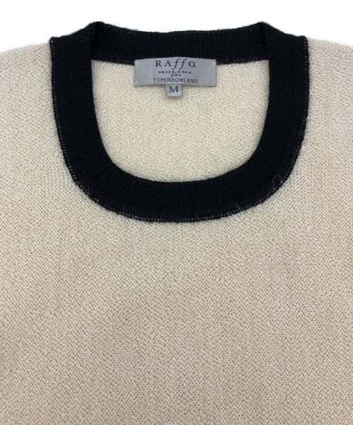 RAffa MOLINA（ラファモリーナ）RAffa MOLINA (ラファモリーナ) 別注パイピング クルーネック ハーフスリーブニット アイボリー サイズ:Mの古着・服飾アイテム