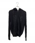 Hysteric Glamourヒステリックグラマー）の古着「コットンポリ ニットパーカー」｜ブラック