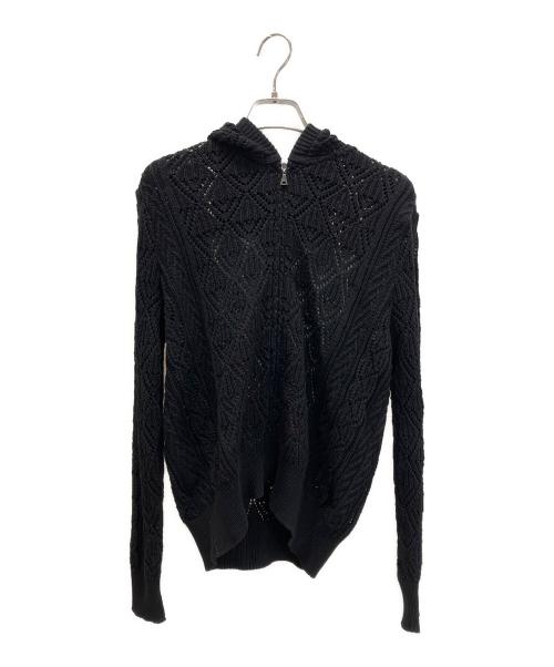 Hysteric Glamour（ヒステリックグラマー）Hysteric Glamour (ヒステリックグラマー) コットンポリ ニットパーカー ブラック サイズ:freeの古着・服飾アイテム