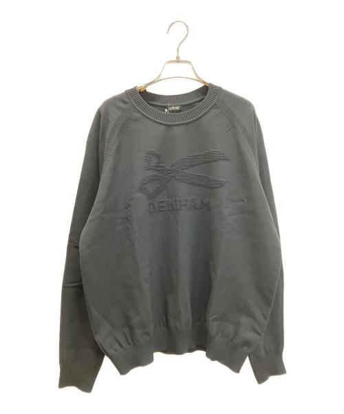 Denham（デンハム）Denham (デンハム) 3D LOGO TECK KNIT ロゴニット ブラック サイズ:Lの古着・服飾アイテム
