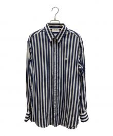 CELINE（セリーヌ）の古着「トリオンフロゴ ストライプシャツ」｜ホワイト×ネイビー