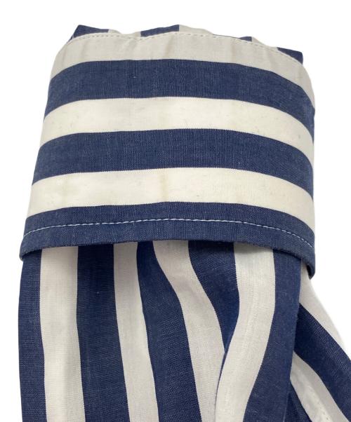 CELINE（セリーヌ）CELINE (セリーヌ) トリオンフロゴ ストライプシャツ ホワイト×ネイビー サイズ:36　160/80Aの古着・服飾アイテム