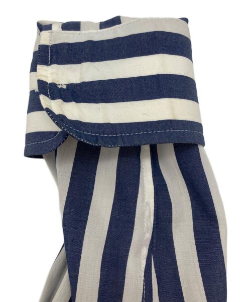 CELINE（セリーヌ）CELINE (セリーヌ) トリオンフロゴ ストライプシャツ ホワイト×ネイビー サイズ:36　160/80Aの古着・服飾アイテム