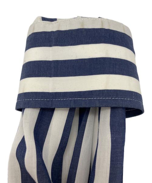 CELINE（セリーヌ）CELINE (セリーヌ) トリオンフロゴ ストライプシャツ ホワイト×ネイビー サイズ:36　160/80Aの古着・服飾アイテム
