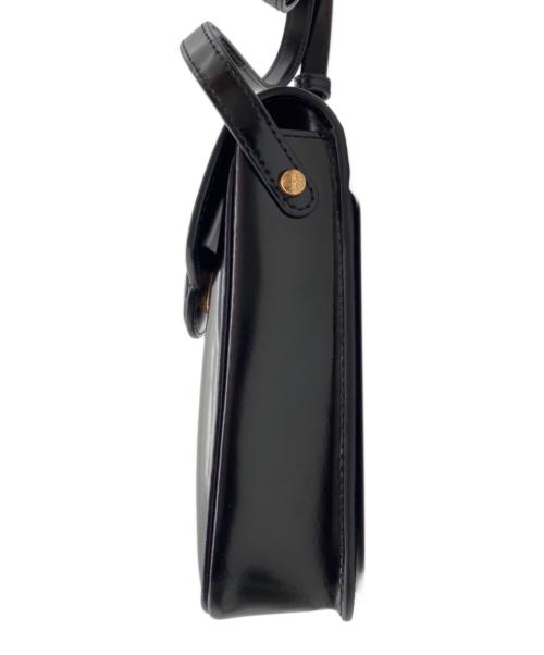 TORY BURCH（トリーバーチ）TORY BURCH (トリーバーチ) Robinson Spazzolato Phone Crossbody ミニ ショルダーバッグ/ロビンソンスパッツォラートフォンクロスボディショルダーバッグ ブラックの古着・服飾アイテム