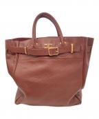 YOUNG & OLSEN The DRYGOODS STORE×DRYGOODS STOREヤングアンドオルセン ザ ドライグッズストア×）の古着「別注ベルテッド レザートートバッグ」｜ブラウン