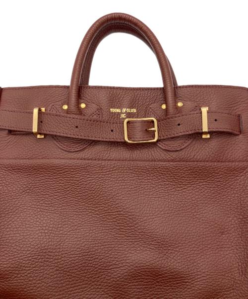 YOUNG & OLSEN The DRYGOODS STORE（ヤングアンドオルセン ザ ドライグッズストア）YOUNG & OLSEN The DRYGOODS STORE (ヤングアンドオルセン ザ ドライグッズストア) DRYGOODS STORE 別注ベルテッド レザートートバッグ ブラウンの古着・服飾アイテム