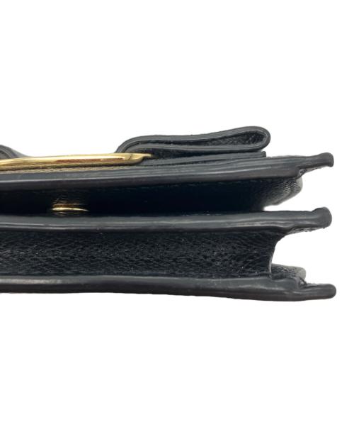 Salvatore Ferragamo（サルヴァトーレ フェラガモ）Salvatore Ferragamo (サルヴァトーレ フェラガモ) ヴァラリボン2つ折り財布 ブラックの古着・服飾アイテム