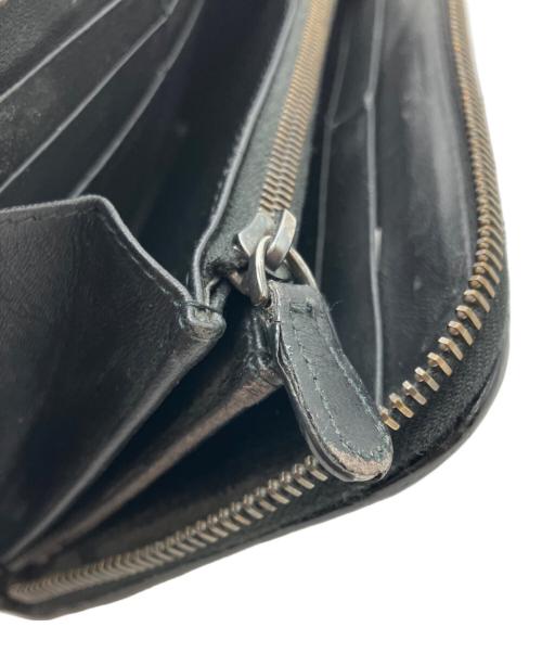 BOTTEGA VENETA（ボッテガベネタ）BOTTEGA VENETA (ボッテガベネタ) クロコ型押しラウンドファスナー長財布 ブラックの古着・服飾アイテム