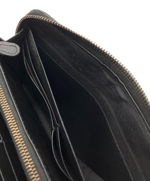 BOTTEGA VENETA（ボッテガベネタ）BOTTEGA VENETA (ボッテガベネタ) クロコ型押しラウンドファスナー長財布 ブラックの古着・服飾アイテム