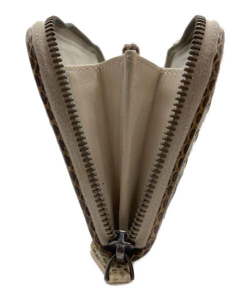 BOTTEGA VENETA（ボッテガベネタ）BOTTEGA VENETA (ボッテガベネタ) パイソンレザー ラウンドファスナー長財布 ブラウンの古着・服飾アイテム