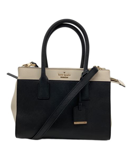 Kate Spade（ケイトスペード）Kate Spade (ケイトスペード) 2WAYバッグ ホワイト×ブラックの古着・服飾アイテム