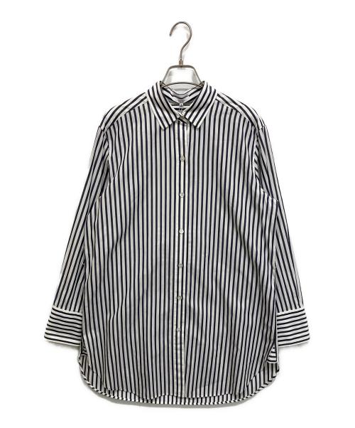 canclini（カンクリーニ）canclini (カンクリーニ) 23区 (ニジュウサンク) ストライプシャツ ホワイト×ネイビー サイズ:40の古着・服飾アイテム
