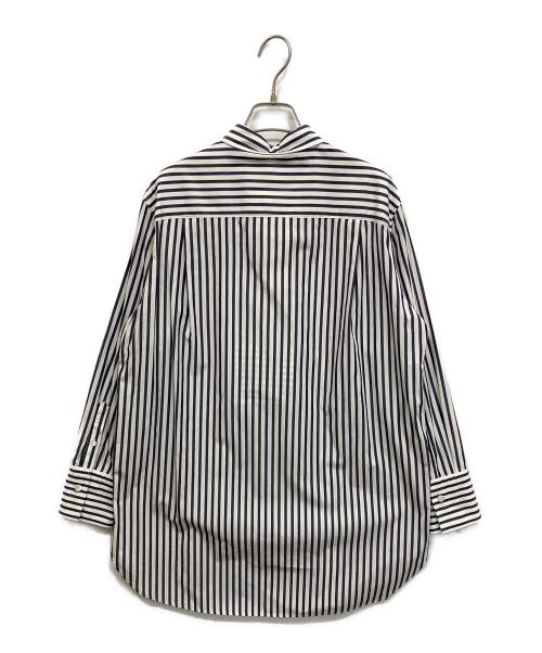 canclini（カンクリーニ）canclini (カンクリーニ) 23区 (ニジュウサンク) ストライプシャツ ホワイト×ネイビー サイズ:40の古着・服飾アイテム