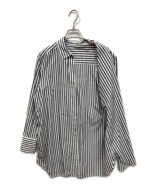 canclini（カンクリーニ）canclini (カンクリーニ) 23区 (ニジュウサンク) ストライプシャツ ホワイト×ネイビー サイズ:40の古着・服飾アイテム