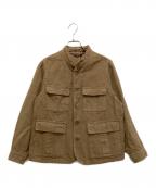 nest Robeネストローブ）の古着「コットンリネン フィールドジャケット」｜ブラウン
