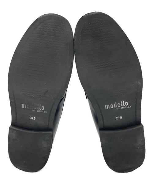 modello for MORLES（モデロフォーモアレス）modello for MORLES (モデロフォーモアレス) 別注コインローファー ブラック サイズ:26.5の古着・服飾アイテム