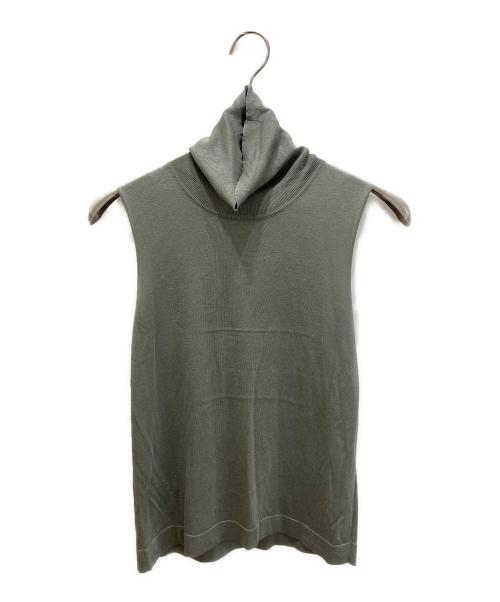 HERMES（エルメス）HERMES (エルメス) シルク タートルネック ノースリーブニット グレー サイズ:SMの古着・服飾アイテム