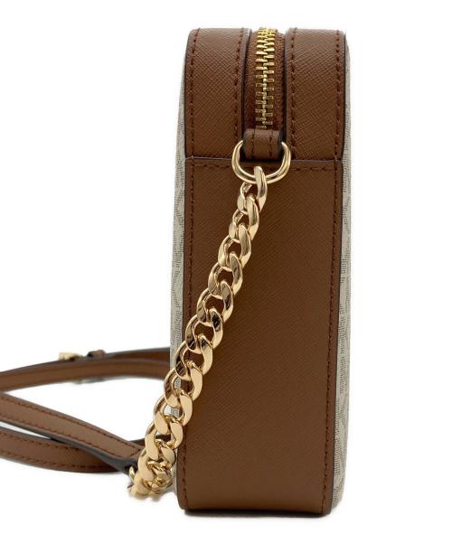 MICHAEL KORS（マイケル・コース）MICHAEL KORS (マイケル・コース) シグネチャー ショルダーバッグ ブラウン×ホワイトの古着・服飾アイテム
