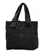 MARC JACOBSマークジェイコブス）の古着「NYLON KNOT TOTE キルティングトートバッグ」｜ブラック