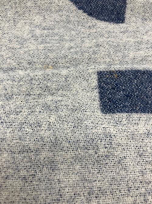 Acne studios（アクネ ストゥディオズ）ACNE STUDIOS (アクネ ストゥディオズ) ロゴ ウールストール ブルー×グレーの古着・服飾アイテム