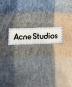中古・古着 Acne studios (アクネ ストゥディオズ) チェック ウールモヘア フリンジスカーフ 大判ストール ベージュ×ブルー：20000円