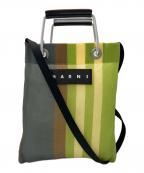 MARNIマルニ）の古着「ストライプミニショルダーバッグ」｜グリーン×グレー