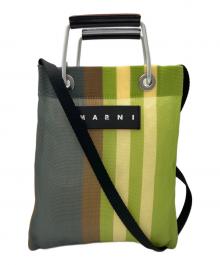 MARNI（マルニ）の古着「ストライプミニショルダーバッグ」｜グリーン×グレー