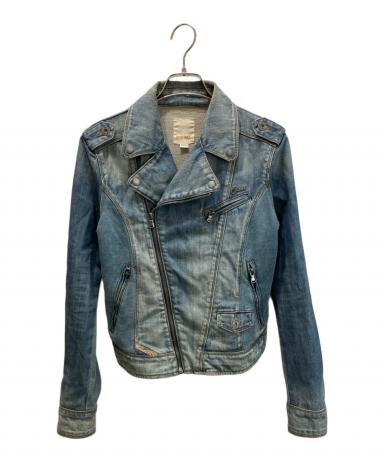 DIESELディーゼル シングルライダース デニムジャケット ITALY製 XL 中古・古着通販】DIESEL (ディーゼル) デニムライダースジャケット
