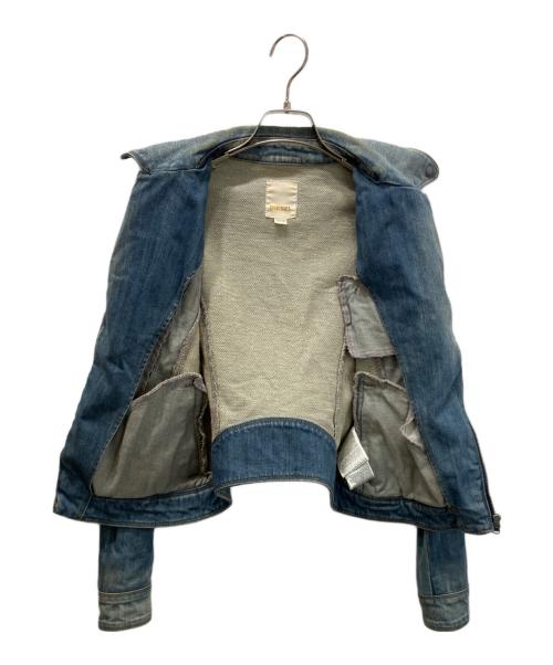 DIESEL（ディーゼル）DIESEL (ディーゼル) デニムライダースジャケット インディゴ サイズ:XSの古着・服飾アイテム