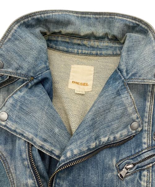 DIESEL（ディーゼル）DIESEL (ディーゼル) デニムライダースジャケット インディゴ サイズ:XSの古着・服飾アイテム