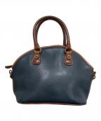 COACHコーチ）の古着「Sheridan レザーハンドバッグ」｜ネイビー