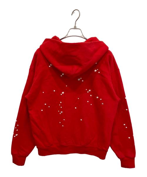 SP5DER（スパイダー）SP5DER (スパイダー) ATLANTA ZIP UP HOODIE ジップパーカー レッド サイズ:Mの古着・服飾アイテム