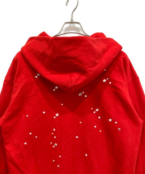 SP5DER（スパイダー）SP5DER (スパイダー) ATLANTA ZIP UP HOODIE ジップパーカー レッド サイズ:Mの古着・服飾アイテム